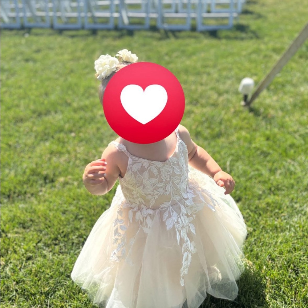 Elegant Cream Baby Dress with Floral Details
